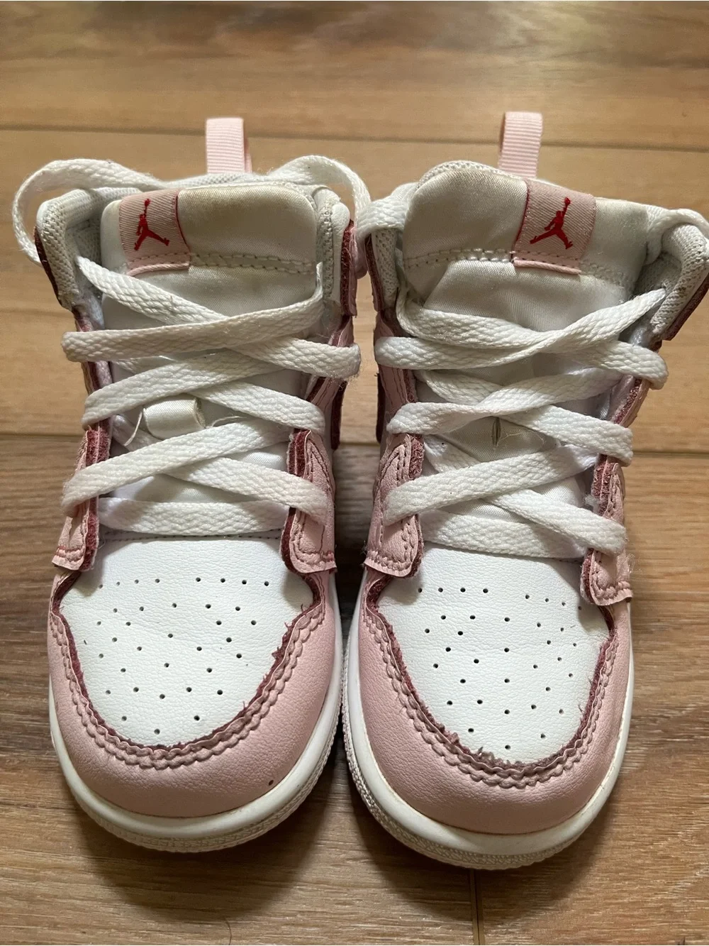 Nike air Jordan 1 mid light pink athletic sneakers shoes 8C toddler